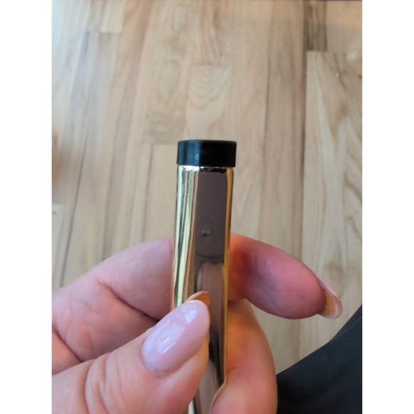 Tory Burch Corbet Black Leather Gold Heels Logo Pointed Toe Zip Women's Sz 10.5 - Picture 7 of 8